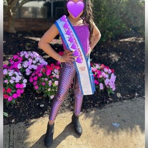 Girls Purple Mermaid Leggings